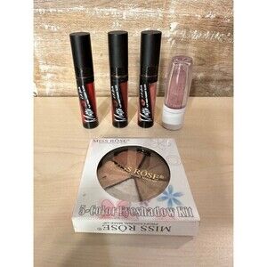 Cosmetics Bundle Eyeshadow and 4 L A Girls Lip Gloss Lip Powder, Eye Shadow